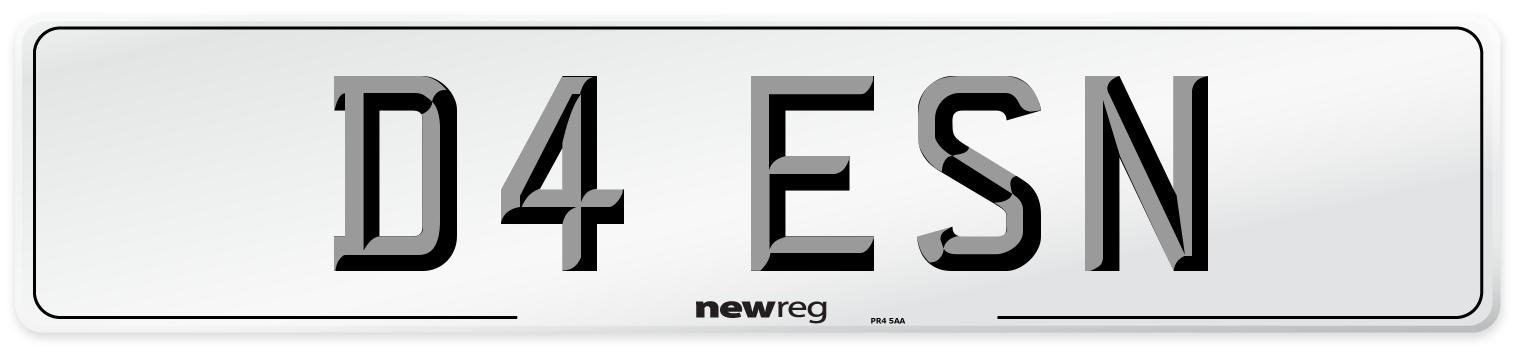 D4 ESN Number Plate from New Reg